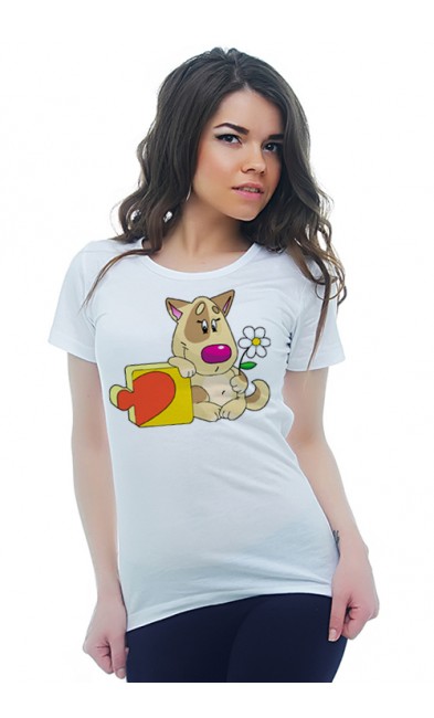 Женская футболка Собаки с пазлом