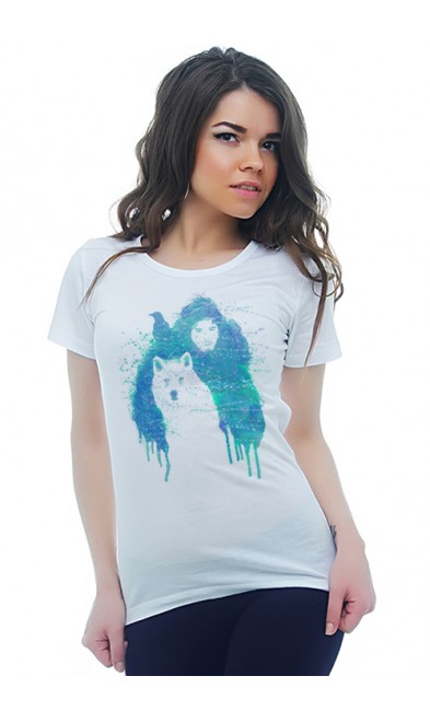 Женская футболка Джон Сноу и Призрак