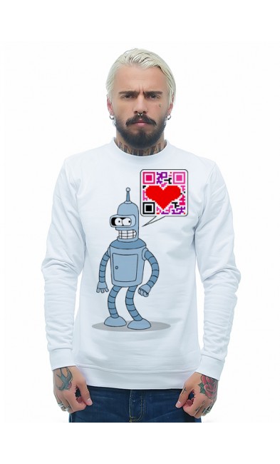 Мужская свитшоты Робот и штрих-код