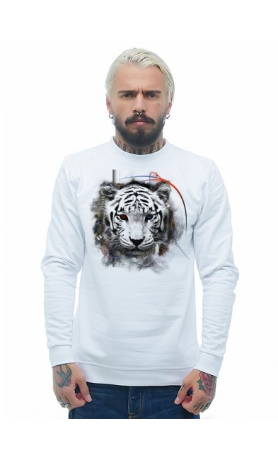 Мужская свитшоты Белый тигр
