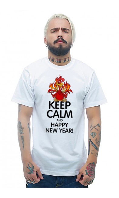 Мужская футболка Keep calm and Happy New Year!