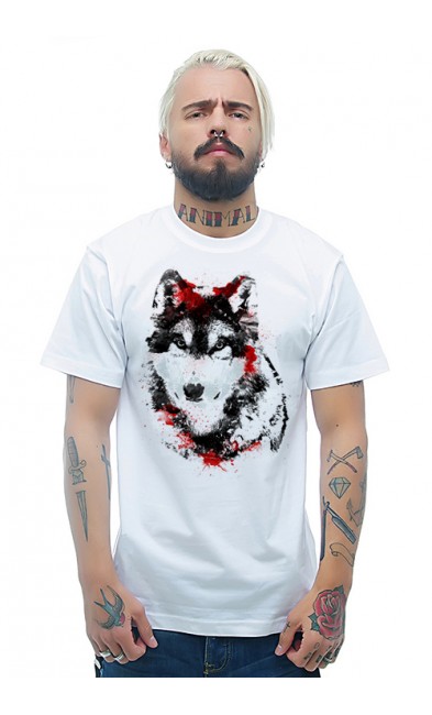 Мужская футболка Волк и кровь