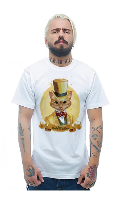 Мужская футболка Кот - джентельмен