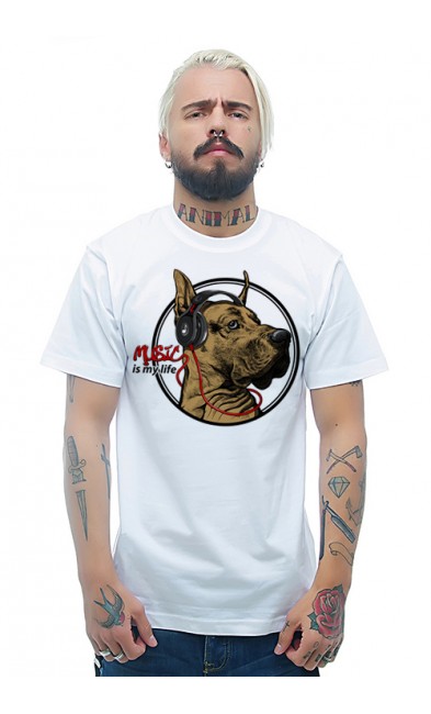 Мужская футболка Пёс - меломан