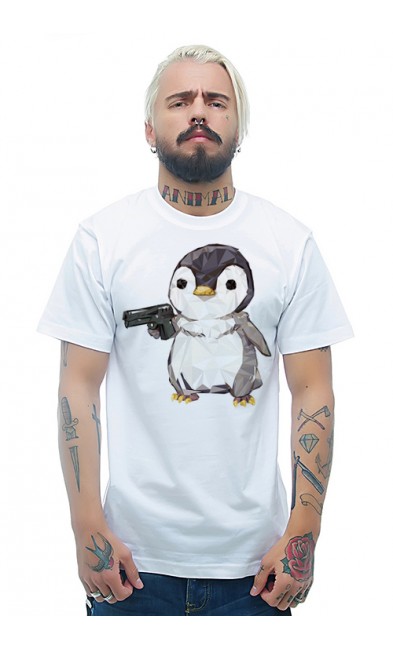 Мужская футболка Агрессивный пингвин