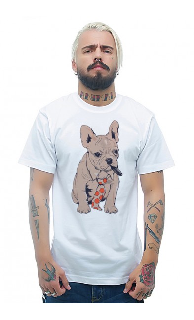 Мужская футболка Собака - джентельмен
