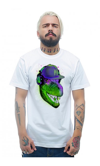 Мужская футболка Динозавр - меломан