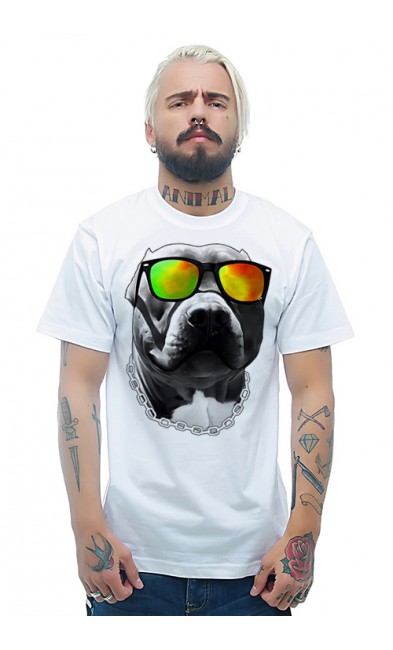 Мужская футболка Собака в очках