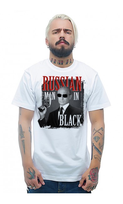 Мужская футболка Russian man in black