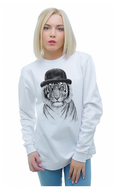 Женская свитшоты Тигр в шляпе