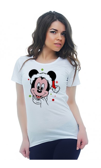 Женская футболка Микки Маус Новый год