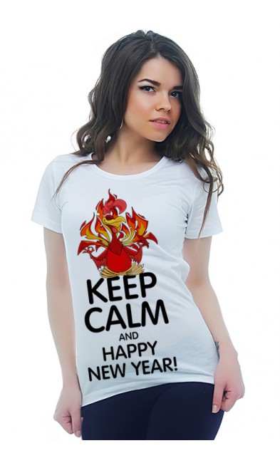 Женская футболка Keep calm and Happy New Year!