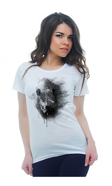 Женская футболка Носорог