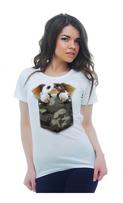 Женская футболка Карманный щенок