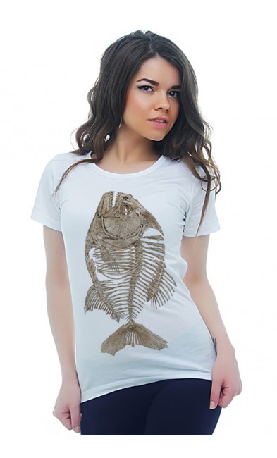 Женская футболка Скелет рыбы