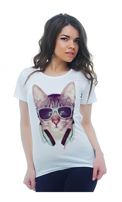 Женская футболка Кошка