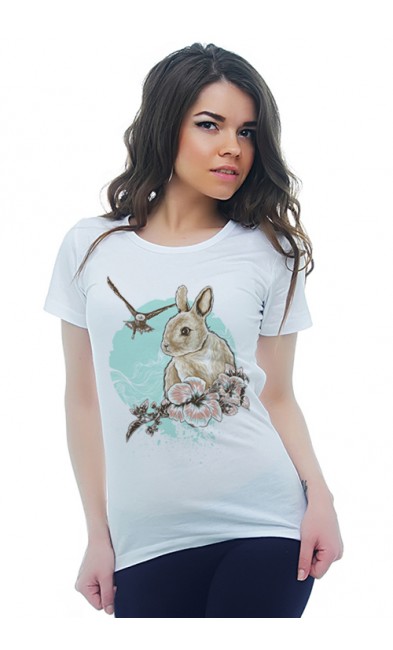 Женская футболка Кролик и Орёл