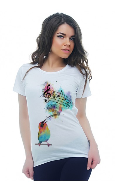 Женская футболка Птичья песнь