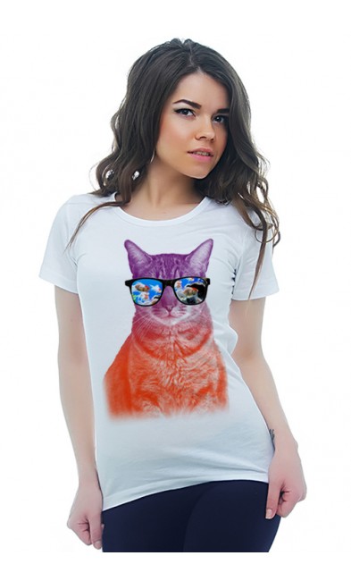 Женская футболка Кот