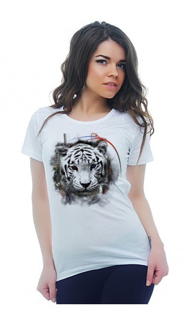 Женская футболка Белый тигр