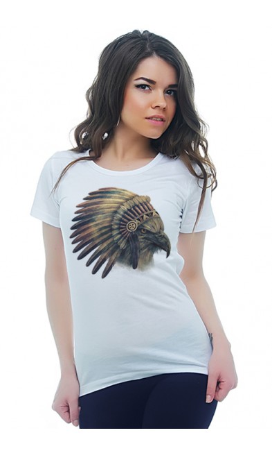 Женская футболка Орёл - индеец