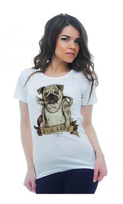 Женская футболка Pug Life
