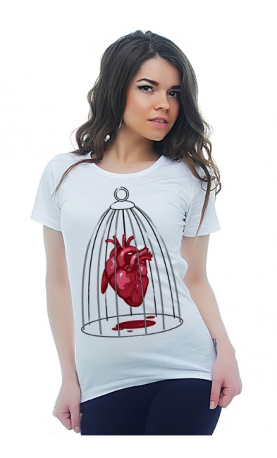 Женская футболка Сердце в клетке