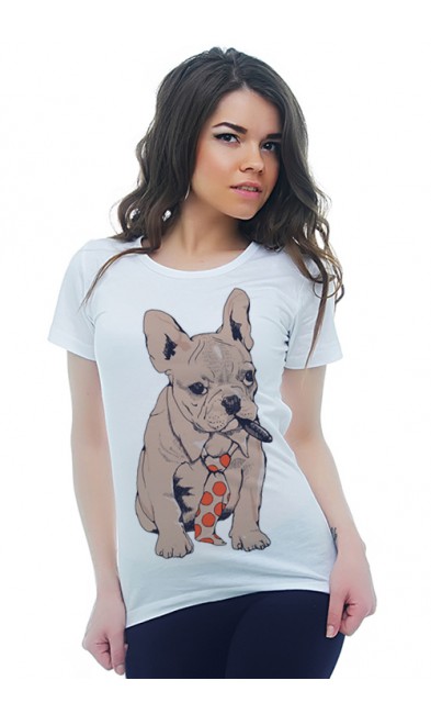 Женская футболка Собака - джентельмен