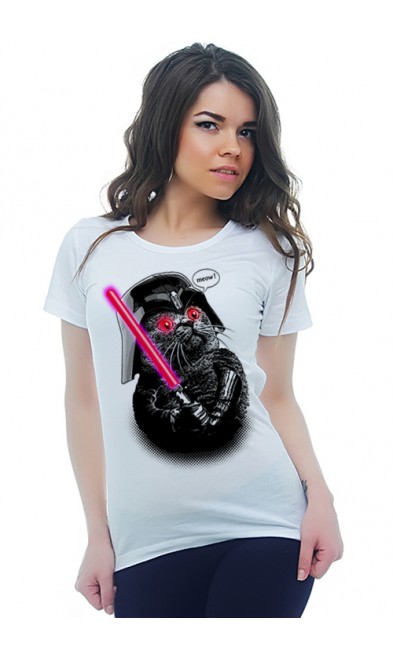 Женская футболка Кот Вейдер