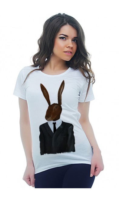 Женская футболка Кролик в костюме