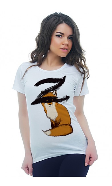 Женская футболка Лис - Зорро