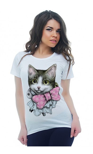Женская футболка Кошка