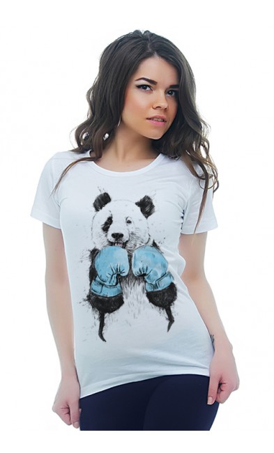 Женская футболка Панда - боксер