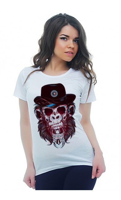 Женская футболка Череп гориллы