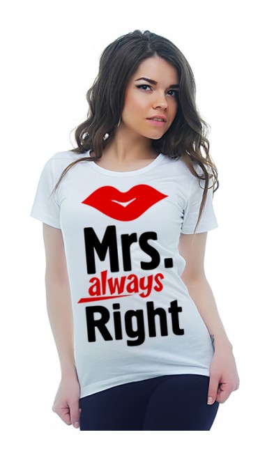 Женская футболка Mrs. always Right