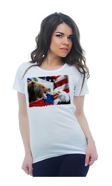 Женская футболка Россия - США