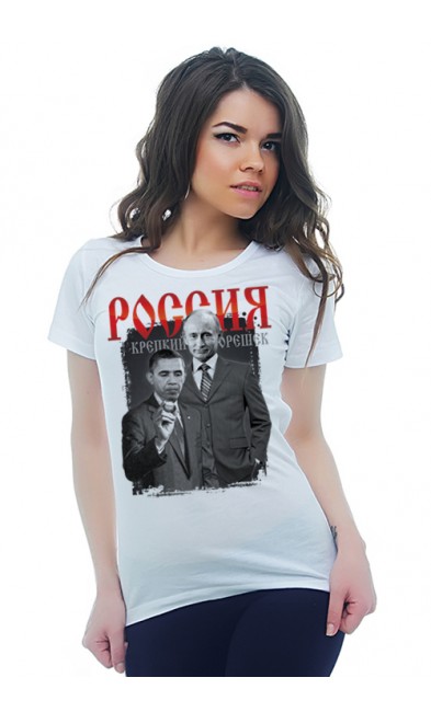 Женская футболка Россия крепкий орешек