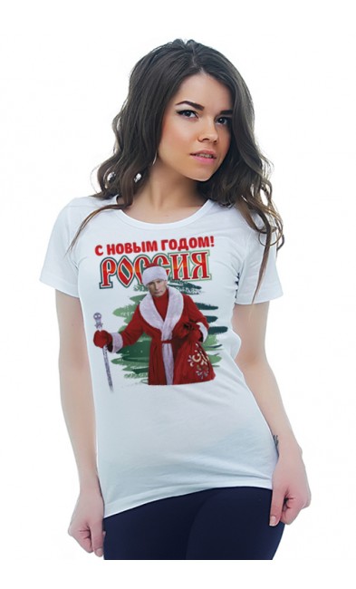 Женская футболка С Новым Годом! Россия