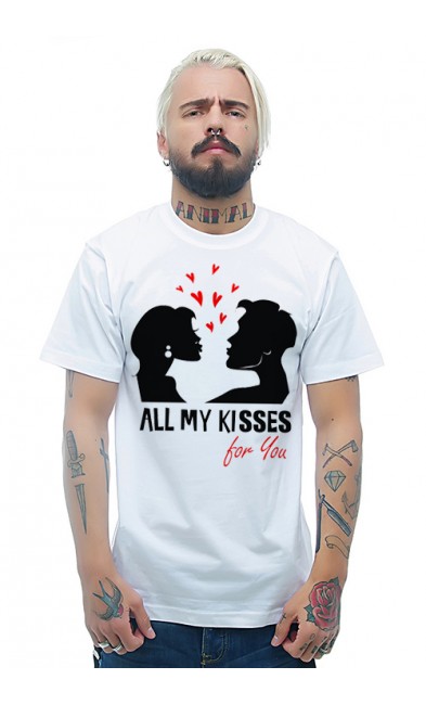 Мужская футболка All my kisses for you